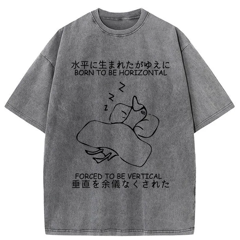 Tokyo-Tiger Born To Be Horizontal Washed T-Shirt