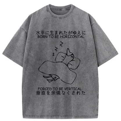 Tokyo-Tiger Born To Be Horizontal Washed T-Shirt