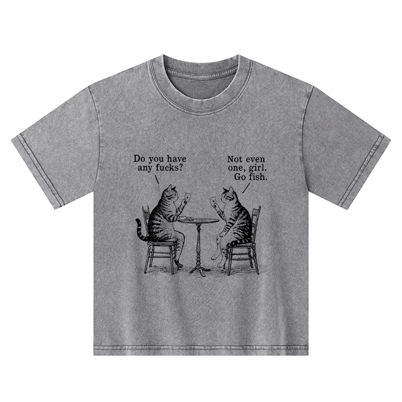Tokyo-Tiger Cat Poker Night Kids Washed T-Shirt