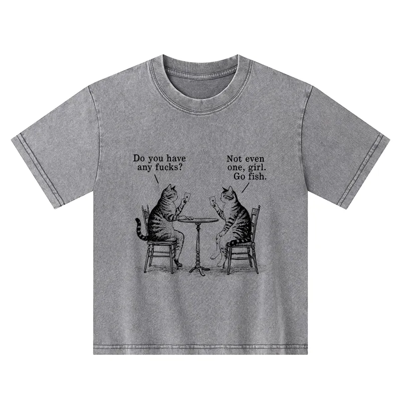 Tokyo-Tiger Cat Poker Night Kids Washed T-Shirt
