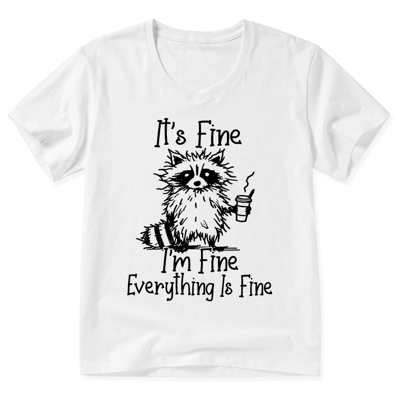 Tokyo-Tiger Raccoon Fine Meme V-Neck Classic T-Shirt
