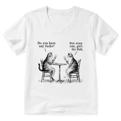 Tokyo-Tiger Cat Poker Night V-Neck Classic T-Shirt