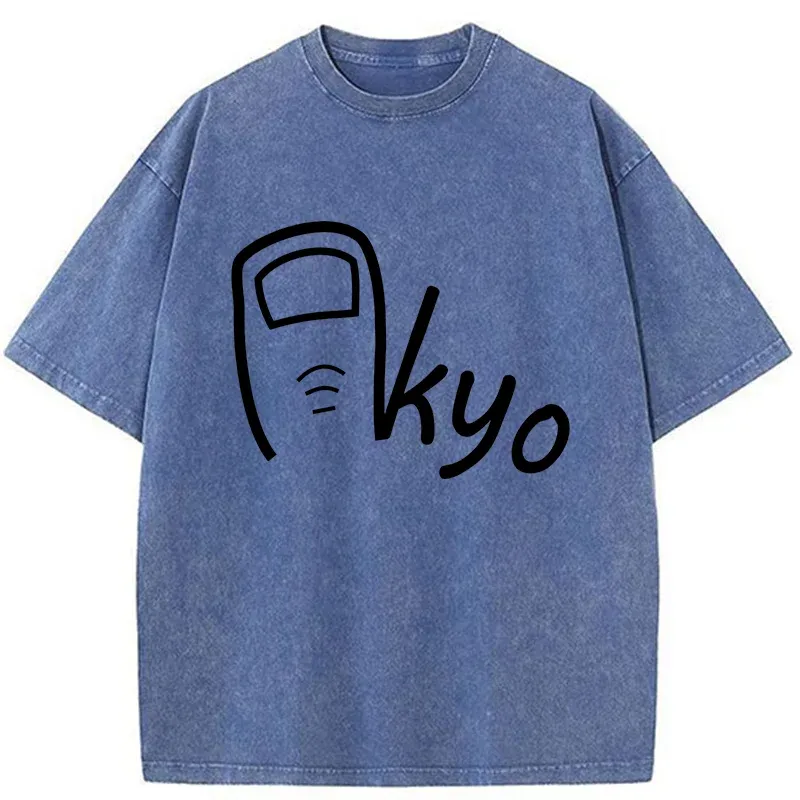 Tokyo-Tiger Tokyo Creative Text Washed T-Shirt