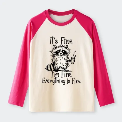 Tokyo-Tiger Raccoon Fine Meme Raglan Long Sleeve T-shirt