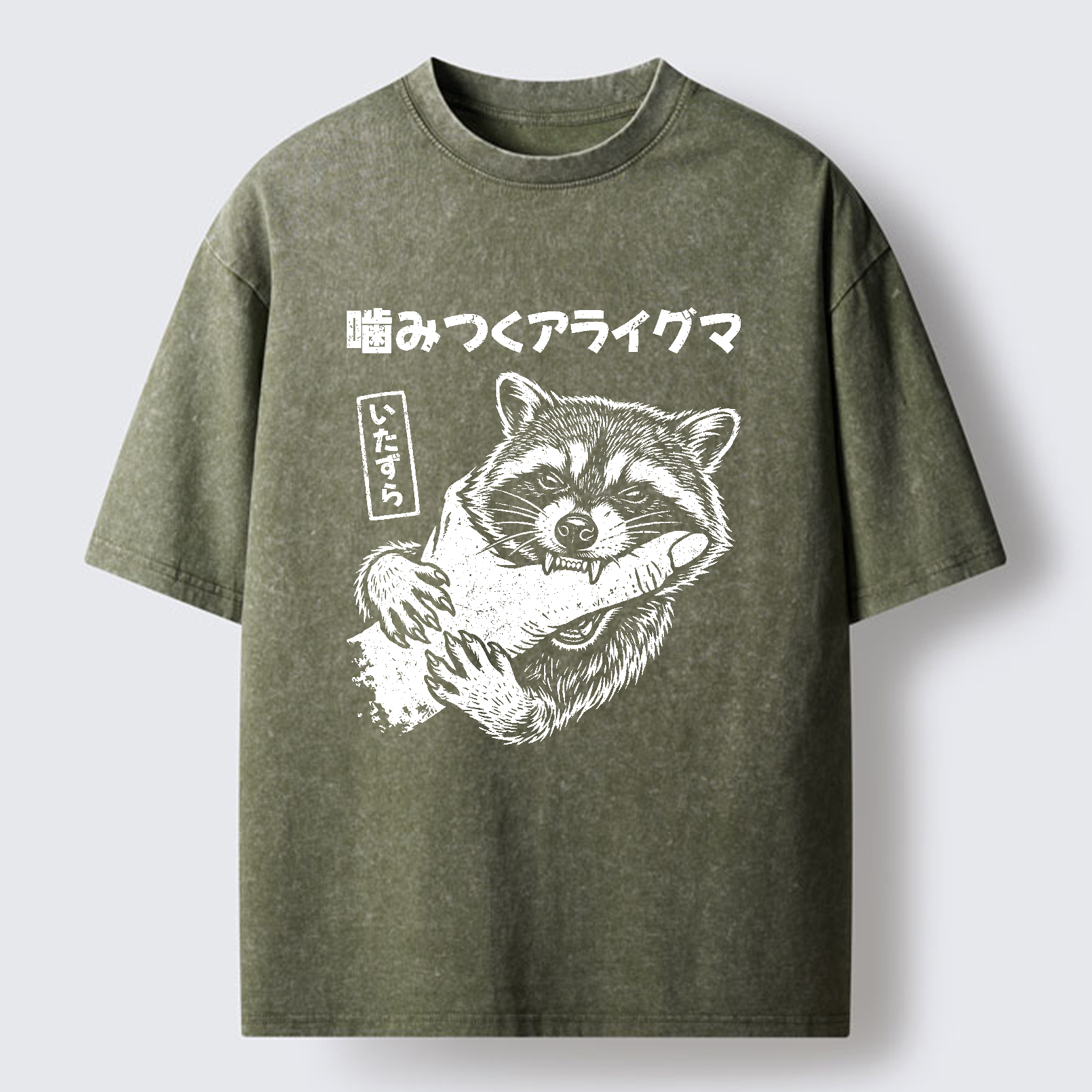 Tokyo-Tiger Naughty Raccoon Washed T-Shirt