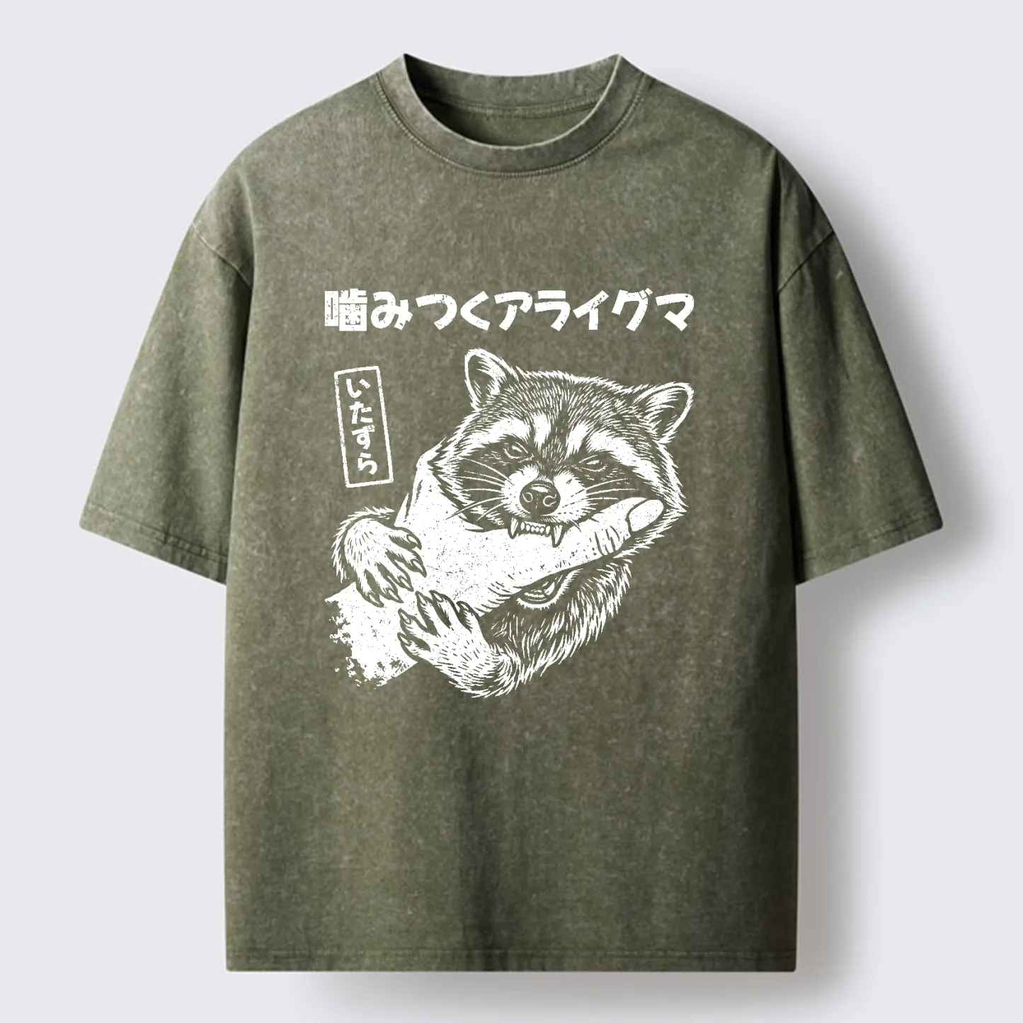 Tokyo-Tiger Naughty Raccoon Washed T-Shirt