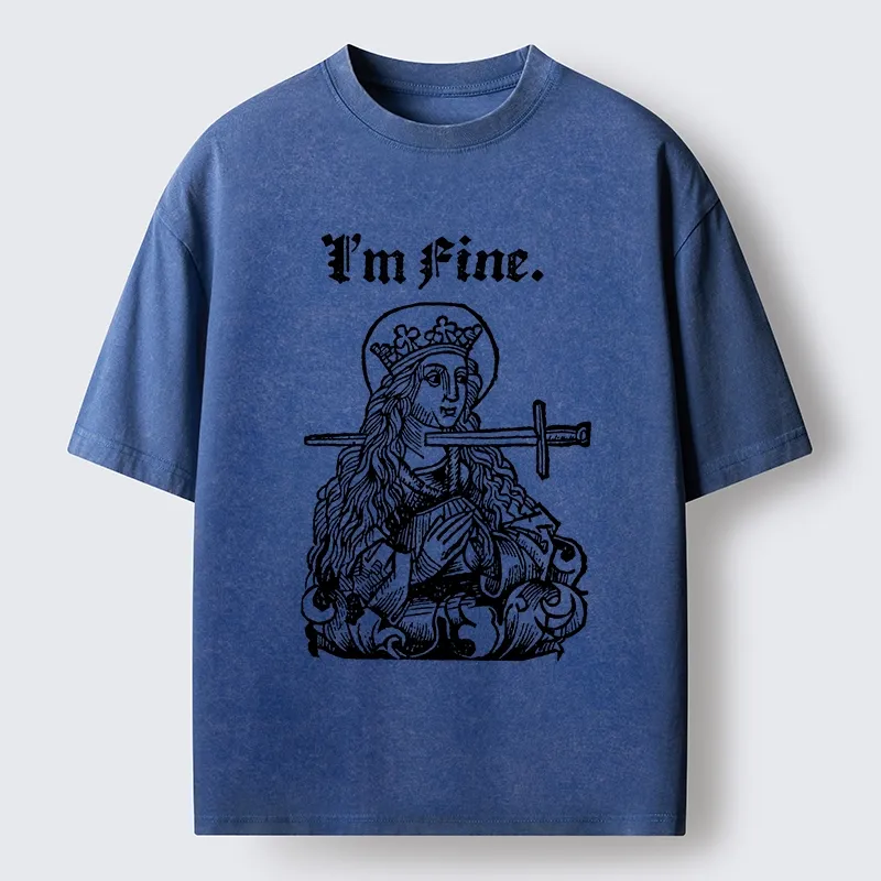 Tokyo-Tiger Medieval Lady Im Fine Vibe Washed T-Shirt