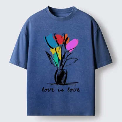 Tokyo-Tiger Pride Tulip Love Is Love Washed T-Shirt
