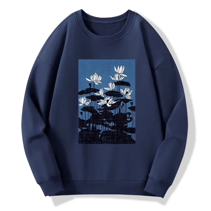 Tokyo-Tiger Blue Lotus Japanese Art Classic Sweatshirt