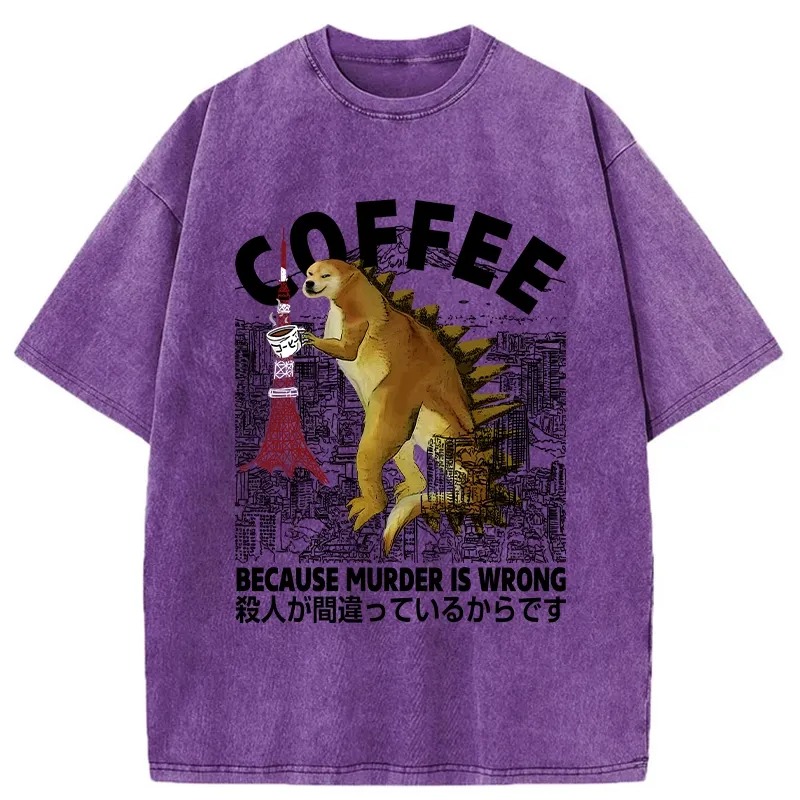 Tokyo-Tiger Because Murder Is Wrong Washed T-Shirt