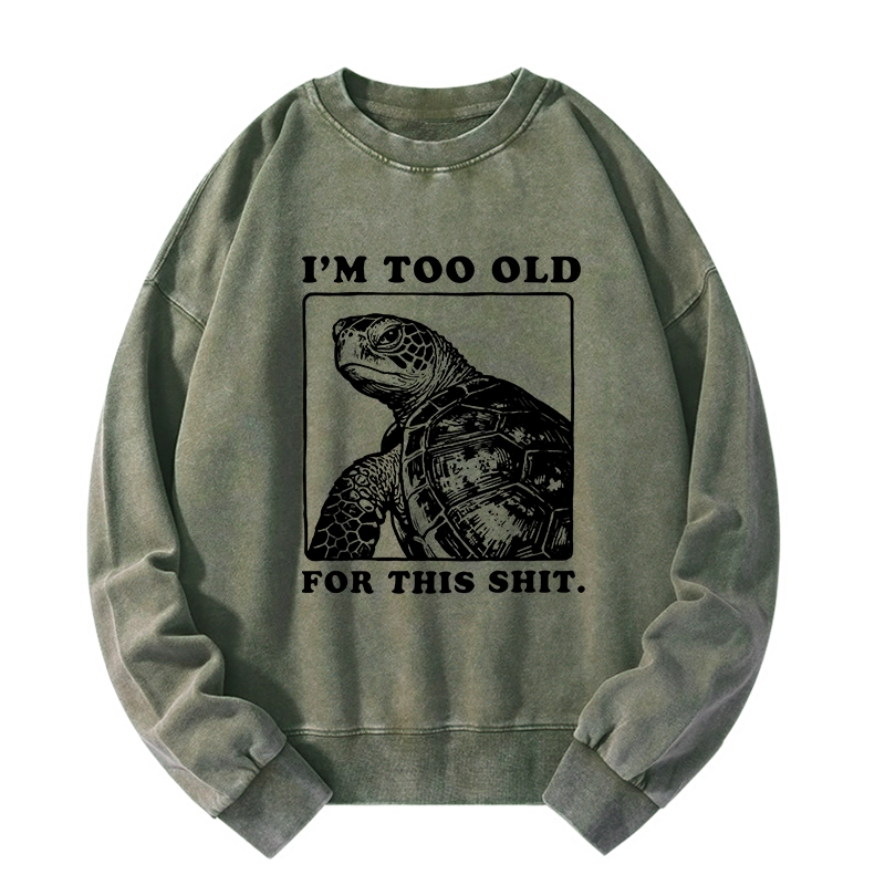 Tokyo-Tiger Turtle I Quit Meme Energy Washed Sweatshirt