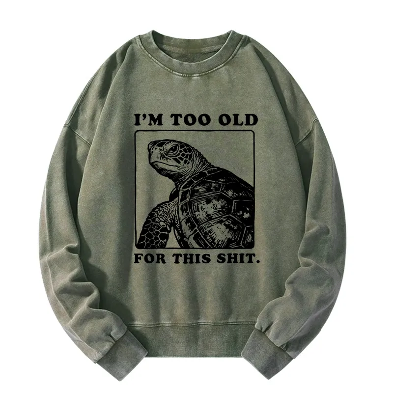 Tokyo-Tiger Turtle I Quit Meme Energy Washed Sweatshirt
