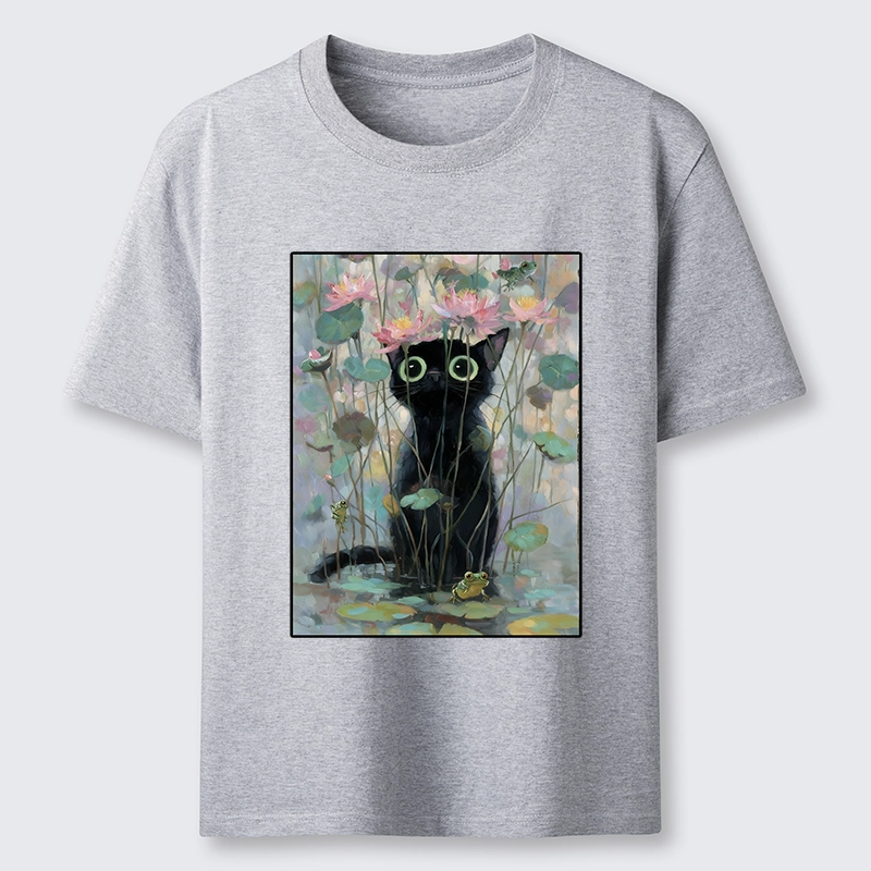 Tokyo-Tiger Black Cat In The Lotus Pond Classic T-Shirt