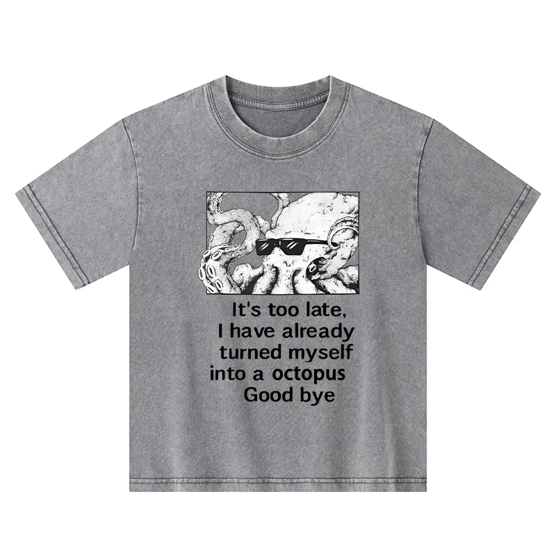 Tokyo-Tiger Octopus Meme I Disappeared Completely Kids Washed T-Shirt