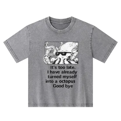 Tokyo-Tiger Octopus Meme I Disappeared Completely Kids Washed T-Shirt