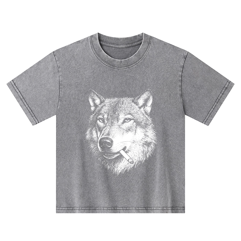 Tokyo-Tiger Cool Wolf Meme Bad Decisions Pending Kids Washed T-Shirt