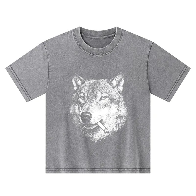 Tokyo-Tiger Cool Wolf Meme Bad Decisions Pending Kids Washed T-Shirt