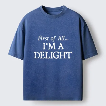 Tokyo-Tiger Attitude Delight Text Meme Washed T-Shirt