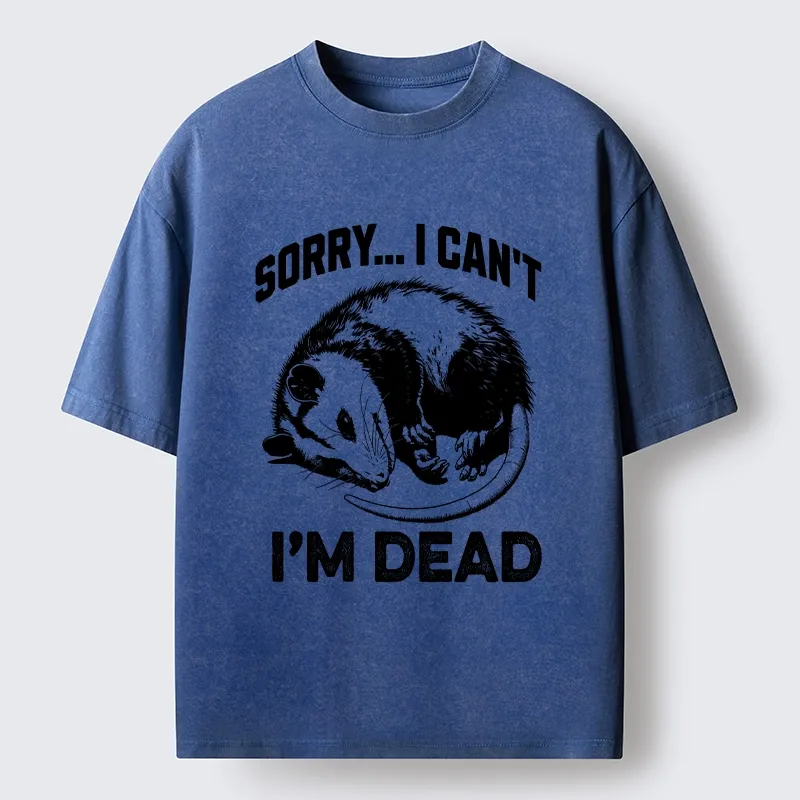 Tokyo-Tiger Funny Opossum Playing Dead Washed T-Shirt