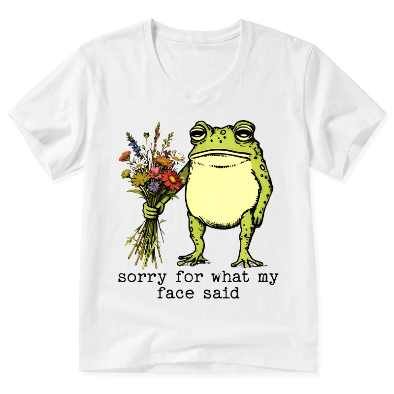 Tokyo-Tiger Frog Sorry Mode Activated V-Neck Classic T-Shirt
