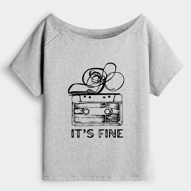Tokyo-Tiger Cassette Fine Meme Off Shoulder T-Shirt