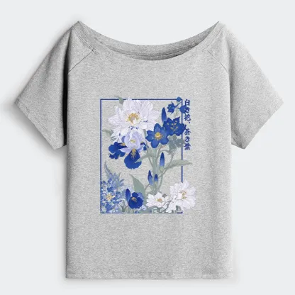 Tokyo-Tiger Blossoms Of The Firmament Off Shoulder T-Shirt