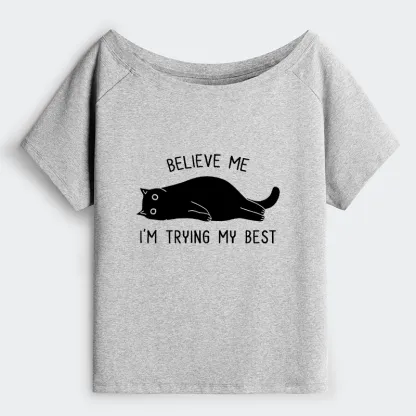 Tokyo-Tiger When Life Is Hard Nap First Off Shoulder T-Shirt