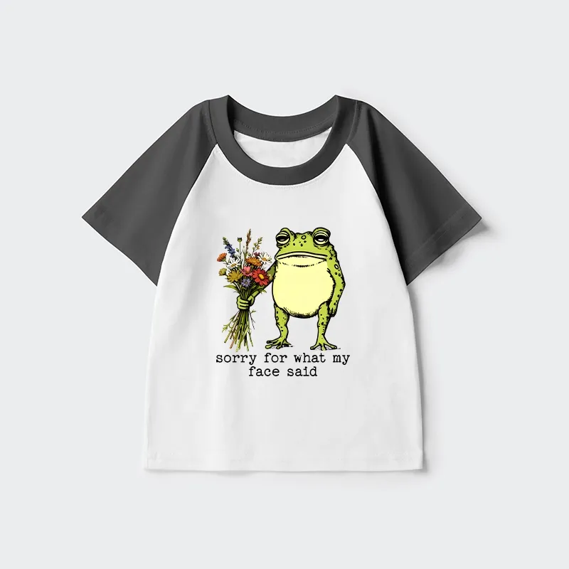 Tokyo-Tiger Frog Sorry Mode Activated Kids Raglan T-shirt