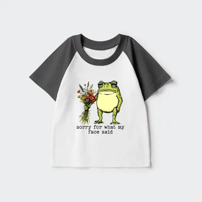 Tokyo-Tiger Frog Sorry Mode Activated Kids Raglan T-shirt