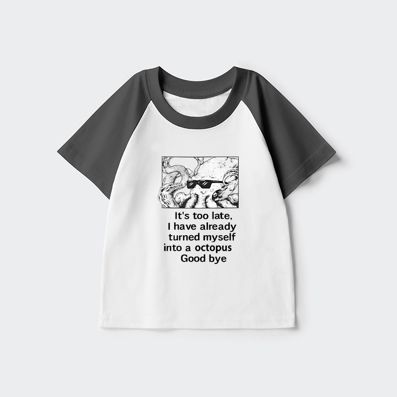 Tokyo-Tiger Octopus Meme I Disappeared Completely Kids Raglan T-shirt