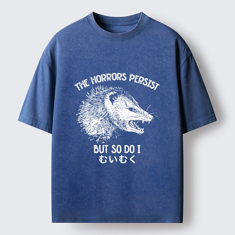 Tokyo-Tiger Raccoon Dark Humor Quote Washed T-Shirt