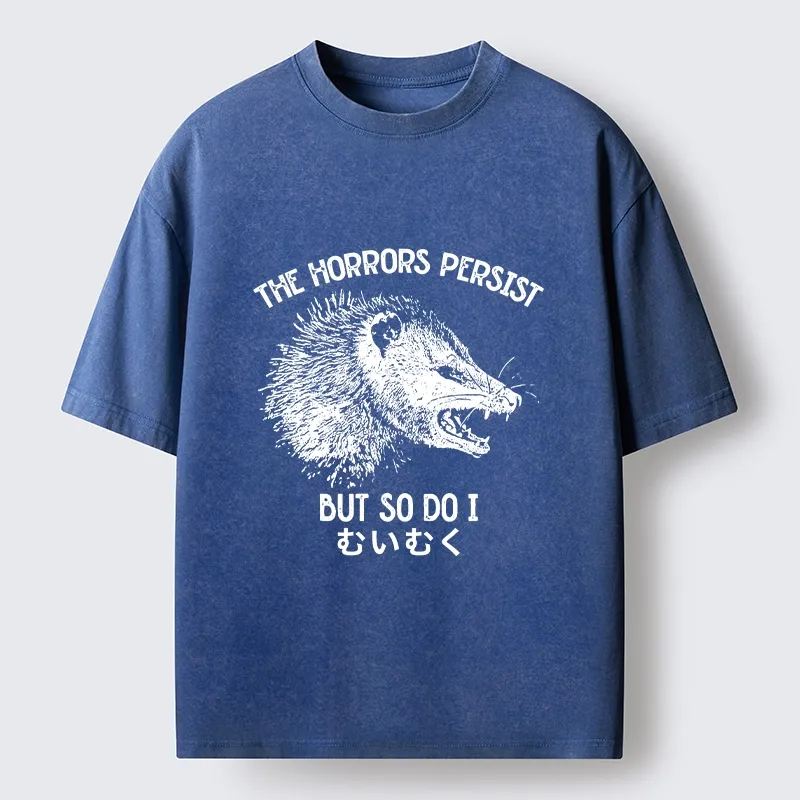 Tokyo-Tiger Raccoon Dark Humor Quote Washed T-Shirt