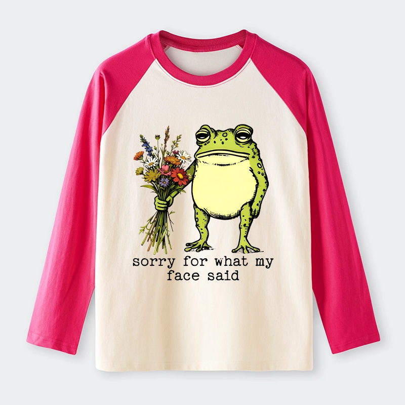Tokyo-Tiger Frog Sorry Mode Activated Raglan Long Sleeve T-shirt