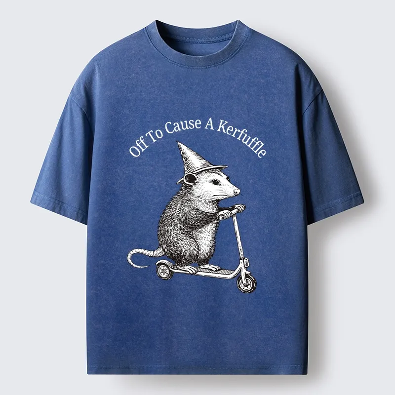 Tokyo-Tiger Opossum Meme With Witch Hat Washed T-Shirt