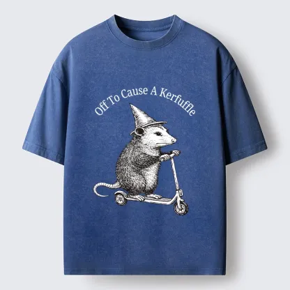 Tokyo-Tiger Opossum Meme With Witch Hat Washed T-Shirt