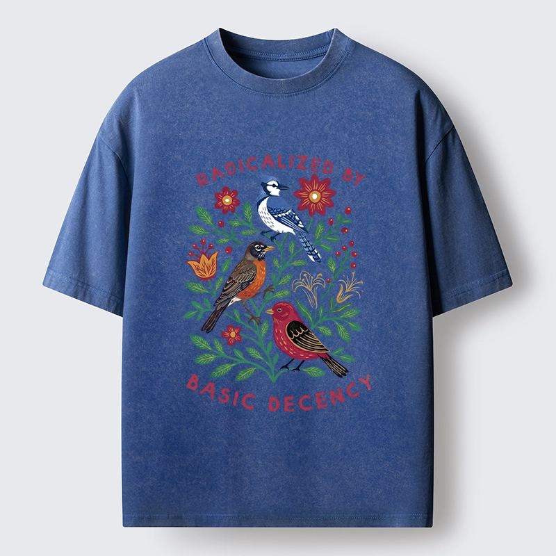 Tokyo-Tiger Birds Love Basic Decency Washed T-Shirt