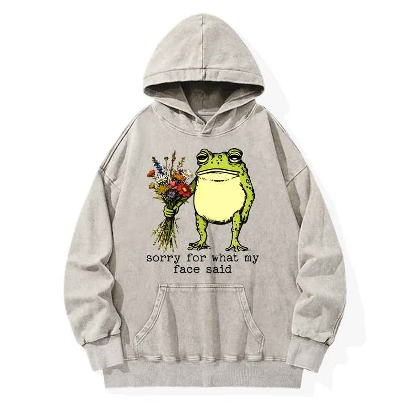 Tokyo-Tiger Frog Sorry Mode Activated Washed Hoodie Sale