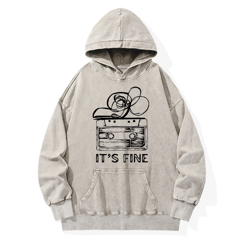 Tokyo-Tiger Cassette Fine Meme Washed Hoodie