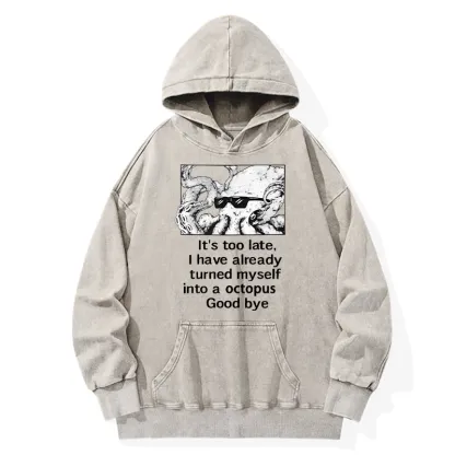 Tokyo-Tiger Octopus Meme I Disappeared Completely Washed Hoodie