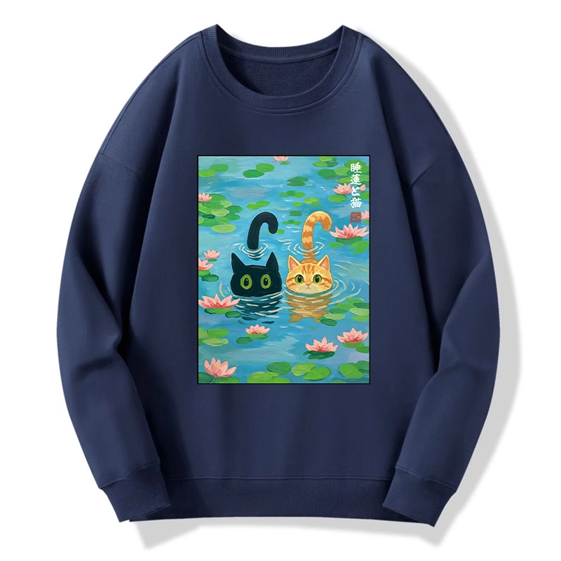 Tokyo-Tiger Cats In The Lotus Pond Classic Sweatshirt