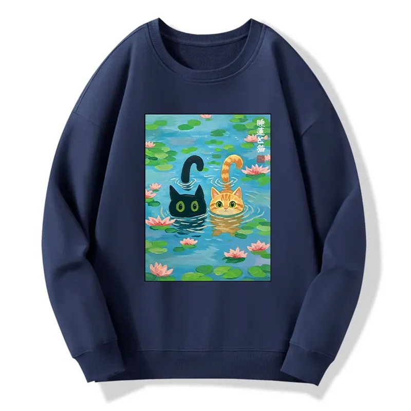 Tokyo-Tiger Cats In The Lotus Pond Classic Sweatshirt