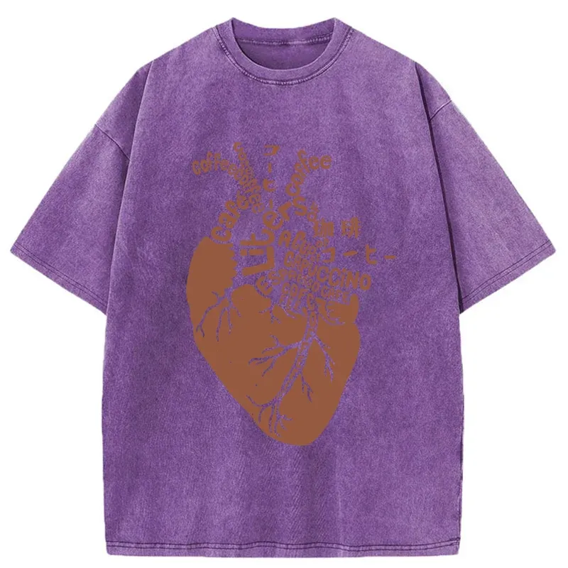 Tokyo-Tiger Coffee Heart Washed T-Shirt