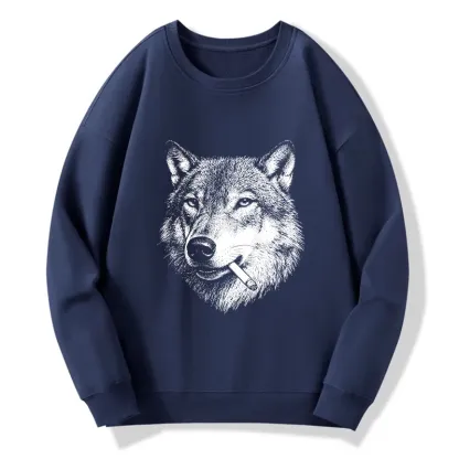 Tokyo-Tiger Cool Wolf Meme Bad Decisions Pending Classic Sweatshirt