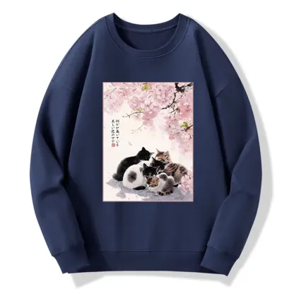 Tokyo-Tiger Cute Cats Sakura Garden Classic Sweatshirt