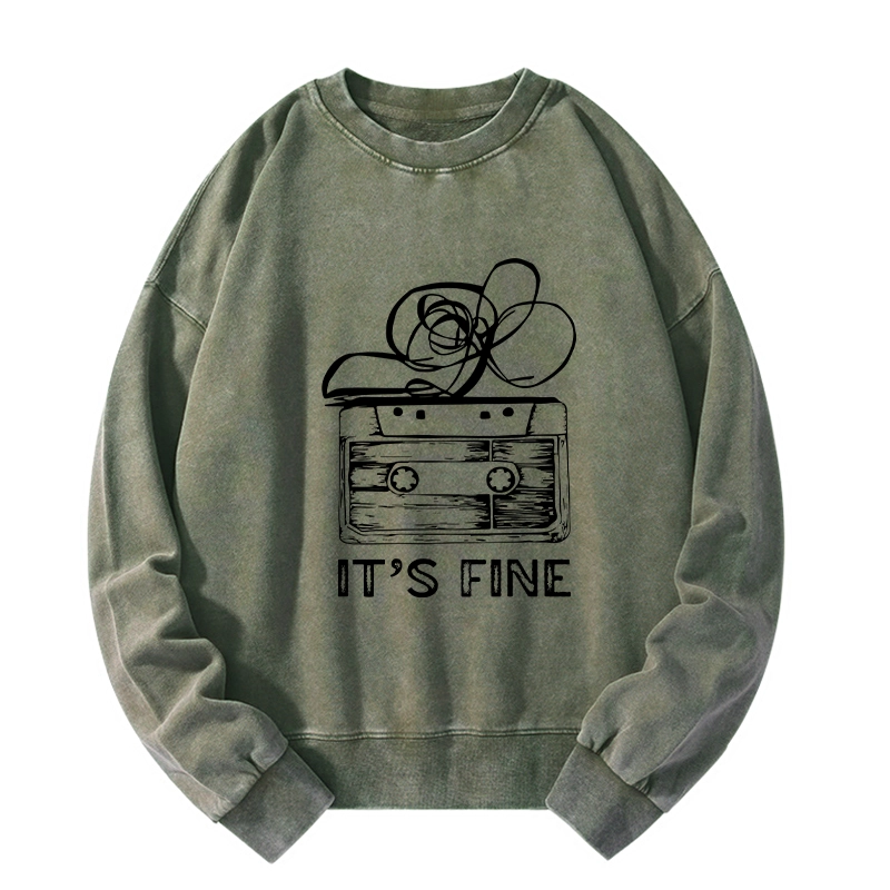 Tokyo-Tiger Cassette Fine Meme Washed Sweatshirt