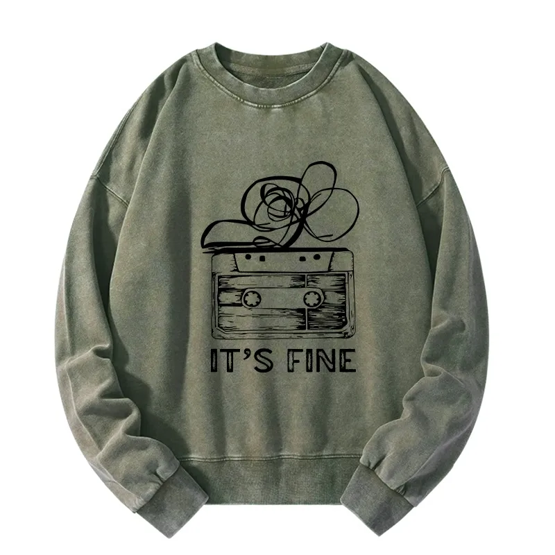 Tokyo-Tiger Cassette Fine Meme Washed Sweatshirt