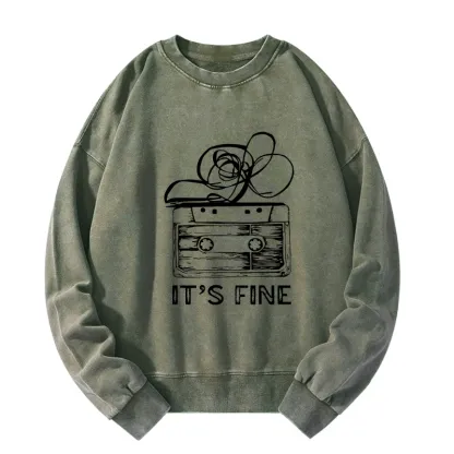 Tokyo-Tiger Cassette Fine Meme Washed Sweatshirt