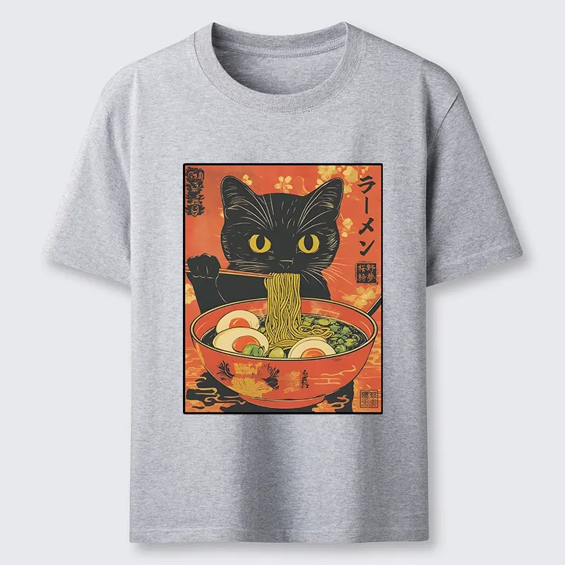Tokyo-Tiger Hungry Black Cat Loves Ramen Classic T-Shirt