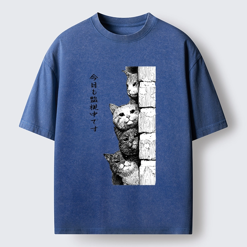 Tokyo-Tiger Cats Are Watching You Always Washed T-Shirt