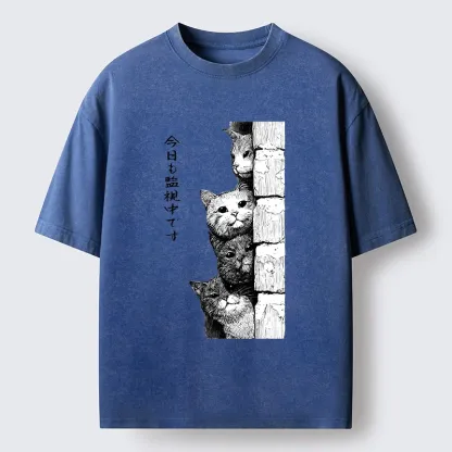 Tokyo-Tiger Cats Are Watching You Always Washed T-Shirt
